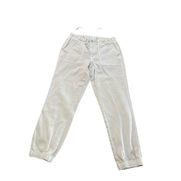 American Eagle Women’s Khaki Cotton Drawstring Jogger Pants Size 12 - Picture 1 of 4